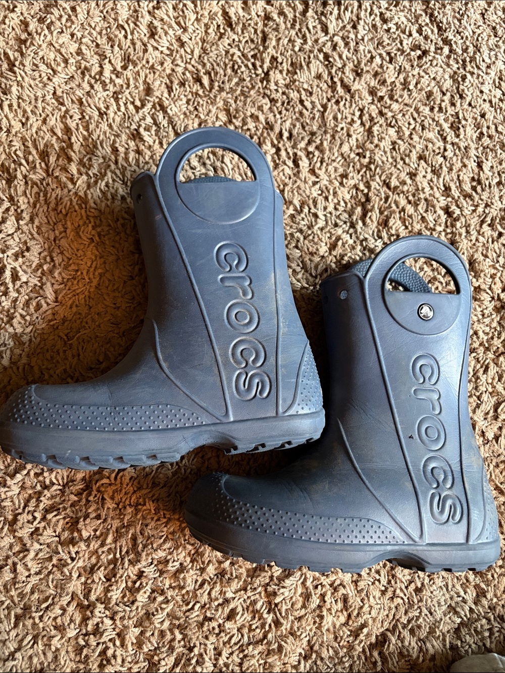 CROCS Navy Kids' Easy-Handle Rain Boots